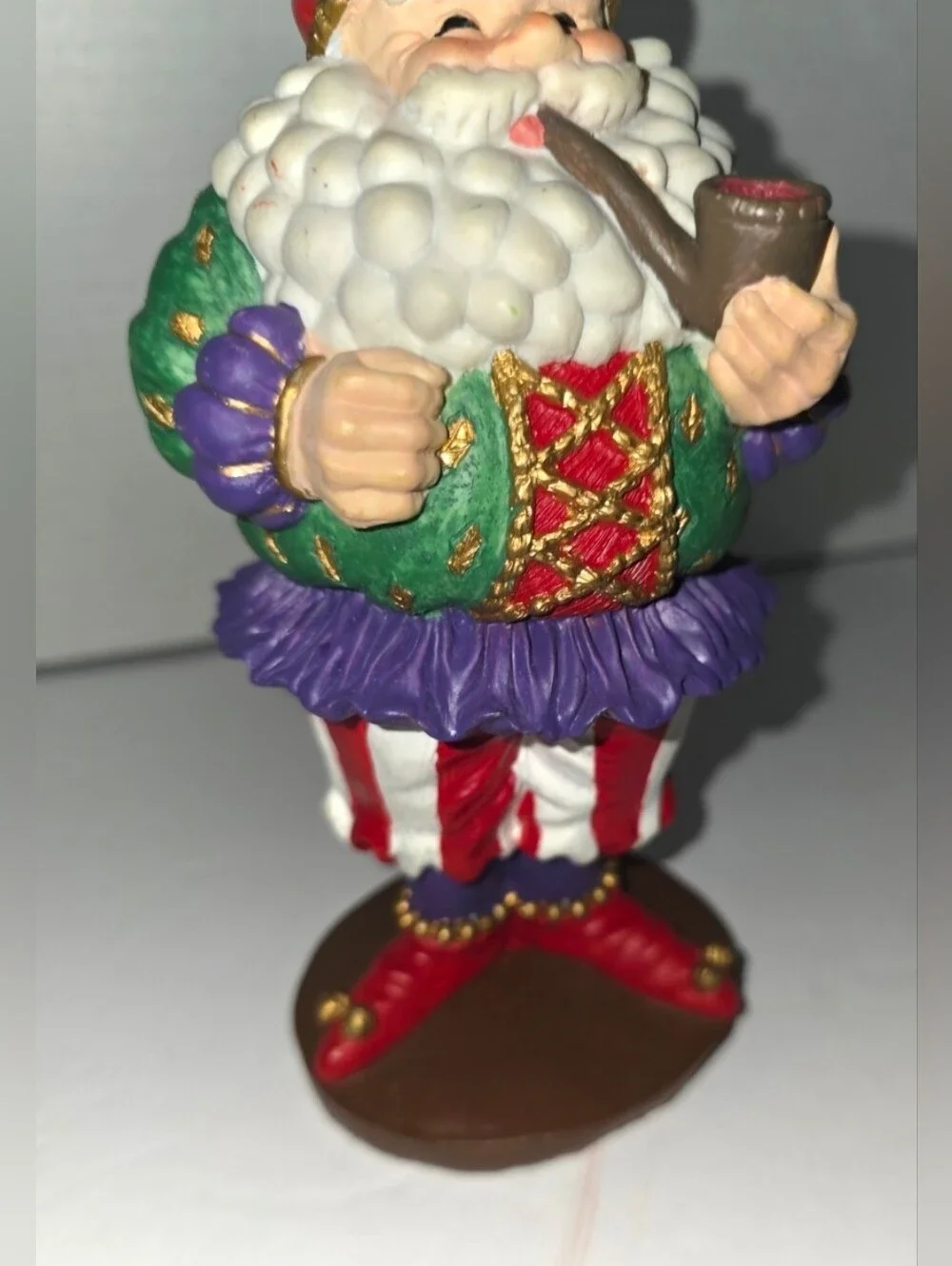 Vintage Jaimy Santa Figurine Jolly Father Christmas Smoking a Pipe Collectable
